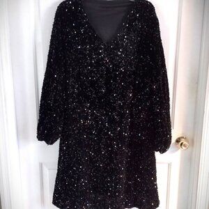 Plus Sized Sequined Cocktail Dress
